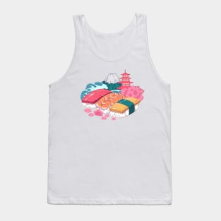 The delecious sushi, Mount fuji, Japanese shire and cherry blossom Tank Top